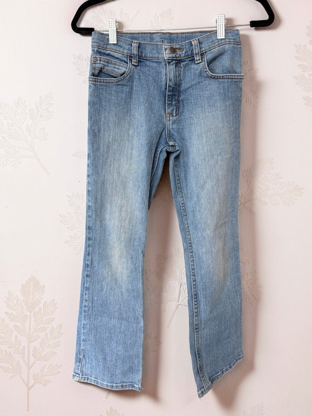 Wrangler Girls Size 12 Regular Light Wash Straight Leg Stretch Jeans